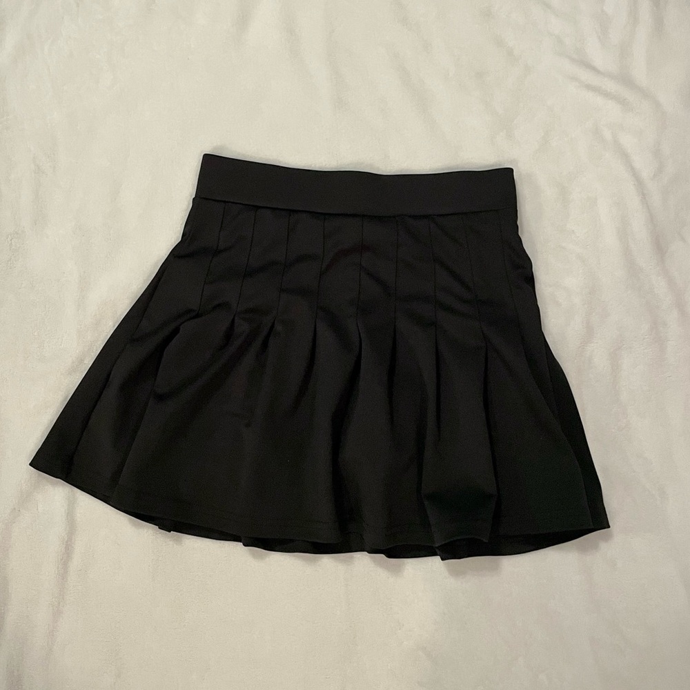 Black Pleated Tennis Skirt Fun Cute Aesthetic Athleisure